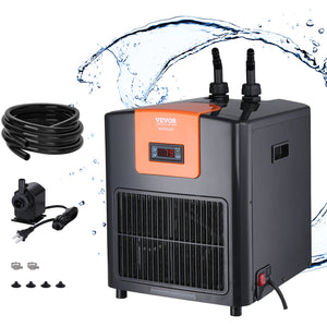 VEVOR Aquarium Chiller 0.25/0.33/0.1/1.5HP Hydroponic Water Chiller Quiet Refrigeration Compressor for Fresh Water Fish Tank