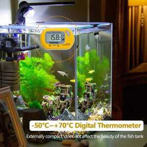 Fish Tank LCD Digital Aquarium Thermometer Temperature Water Meter Aquarium Temp Detector Fish Alarm Pet Supplies Tool Aquatic