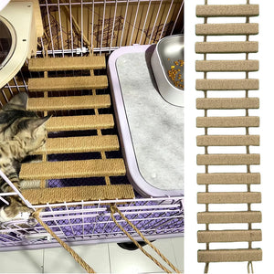 Cat Bridge for Cats Cage Sisal Wooden Rope Ladder Pet Furniture Kitten Step Scratcher Post Kitten Toys Tree Various Sizes