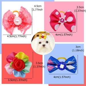 Pet Decorate Bows Dog Hair Bows for Small Dogs Hair Accessories Grooming Puppy Bow Hair Rubber Bands Dogs Bows Pet Accessories