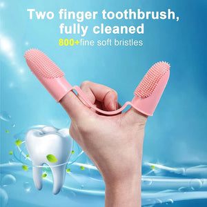 Pet Finger Toothbrush Silicone Super Soft Dog Toothbrushes Teeth Cleaning Tool Bad Breath Care Nontoxic Cat Cleaning Supplies