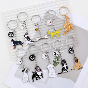 Hot Family Pet Memorial Keychain For Birthday Gift Dachshund I Love Dog Heart Paw Pendant Keyring Animal Accessory Boyfriend Gif