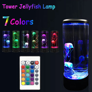 Jellyfish Lamp Color Changing Remote Control  Aquarium Tank LED Night Light Birthday Gift USB Charging Relaxing Mood