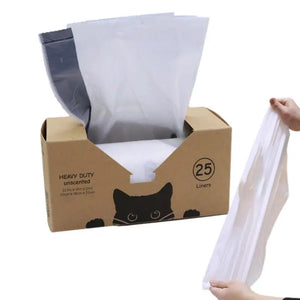 Automatic Litter Box Liner Bag Extra Thick Waste Bags for Self-Cleaning Pet Kitty Litter Box Waste Litter Drawer Liners 25pcs