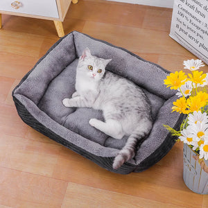 Bed for Dog Cat Pet Soft Square Plush Kennel Animals Accessories Dogs Basket Sofa Bed Larger Medium Puppy Pet Products Mattress