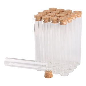 5 Pieces 60ml Test Tubes with Cork Stopper 25*150mm Glass Tubes Terrarium Spice Jars Bottles Vials for Craft Lab Accessory DIY