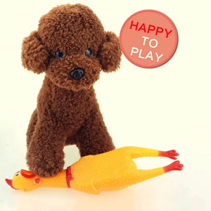 2012 Hot Sell Screaming Chicken Pets Dog Toys Squeeze Squeaky Sound Funny Toy Safety Rubber For Dogs Molar Chew Toys