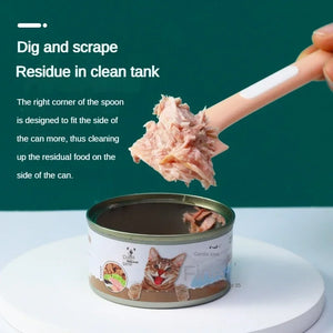 Canned Cat Food Dog Wet Food Spoon TPR Health Material Square Spoon Large Capacity Pet Feeding Mixing Long-handled Cat Spoon