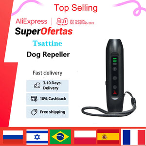 Dog Repeller Ultrasonic Dogs Barking Deterrents Electronic Training Devices With Ultrasound USB Recharge Flashlight LED