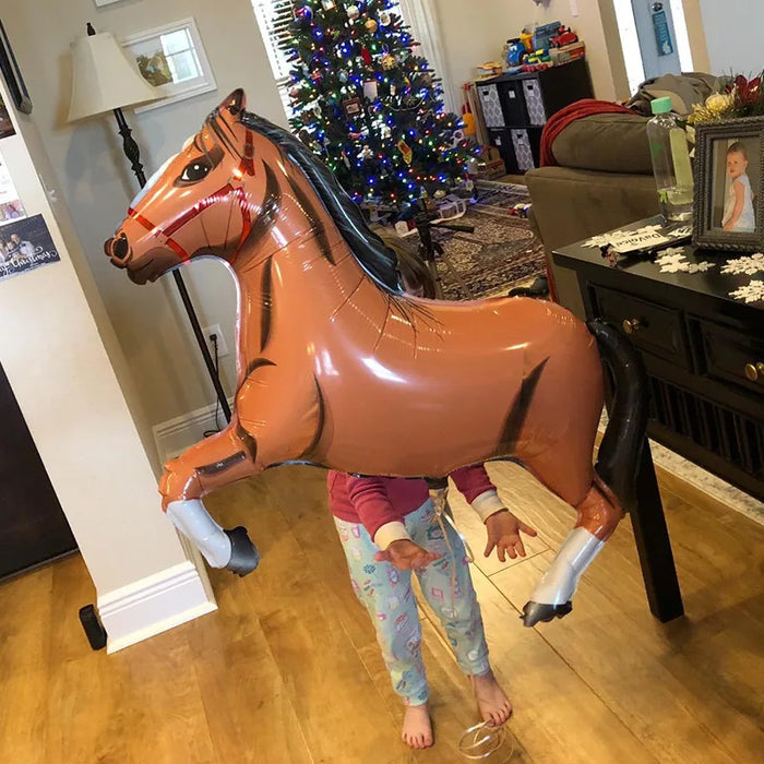 1pc Oversized Horse Balloon Cowboy Giant Horse Aluminum Film Balloon Farm Animal Horse Theme Birthday Party Decoration Kids Toys