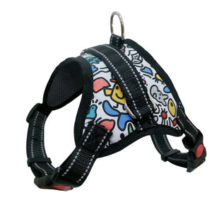 Dog Harness Nylon Heavy Duty Dog Pet Harness Collar Explosion-proof Punch Adjustable Thickened Extra Large Small and Medium Dog