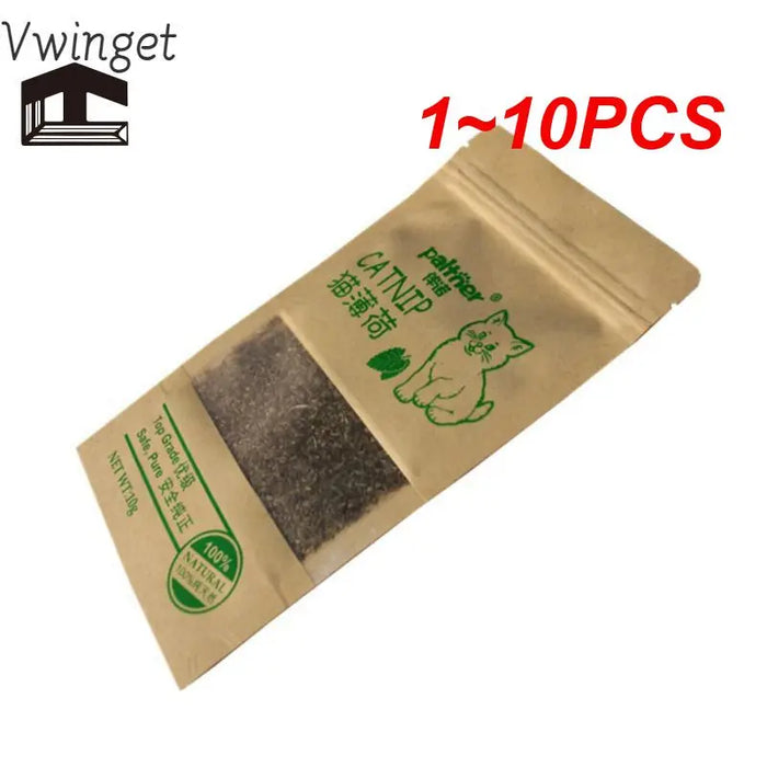 1~10PCS Natural Premium Catnip Cattle Grass Interactive Cat Non-toxic 10g Menthol Flavor Funny Cat Supplies Keep Pet Health Cat