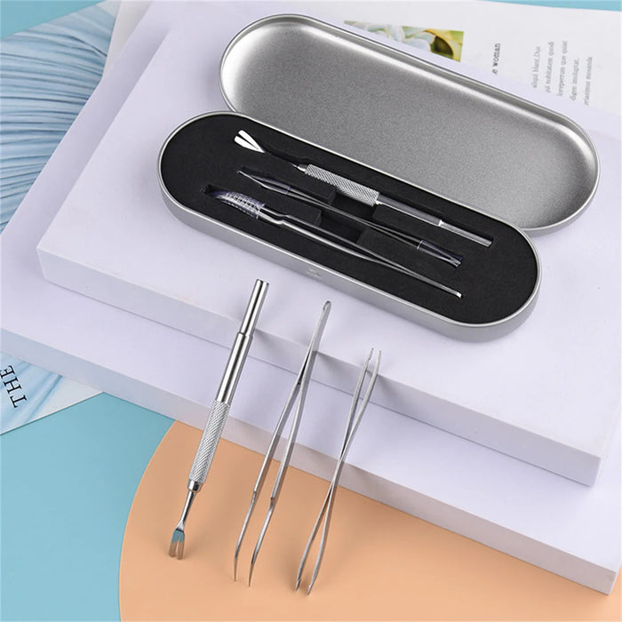 Quality Stainless Steel Pet Flea Remover Tool Scratching Hook Tweezers Clips Set Cat Dog Tick Removal Tool Pet Grooming Supplies