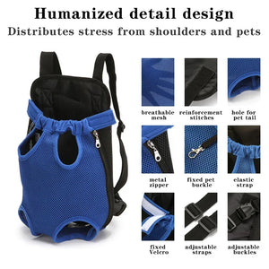 Pet Carrier Bag Adjustable Puppy Hands-Free Carrier Backpack for Small Medium Dogs Cats Outdoor Breathable Travel Hiking Tool