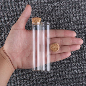 10 Pieces 25ml Test Tubes with Cork Stopper 22*100mm Glass Tubes Terrarium Jars Bottles Vials for Craft Lab Accessory DIY