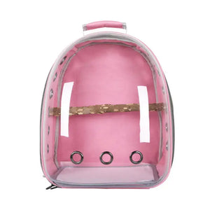 Birds Carrier Cage Transparent Double Shoulder Bird Bag Parrot Travel Standing Stick Knapsack Large Portable Outgoing Backpack