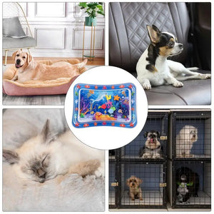 Water Sensory Play Mat Thickened Inflatable Water Mat For Cat And Dog Water Sensor Mat Water Sensory Playmat With Fish Sea Ocean