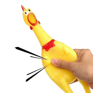 New Pet Dog Squeak Toy Screaming Chicken Squeeze Sound Dog Chew Toys Durable and Fun Yellow Rubber Exhaust Chicken 17CM 31CM