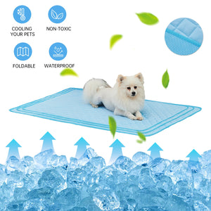 Pet Dog Cooling Mat Summer Dogs Pad Cat Blanket Sofa Breathable Washable Cooling Dog Bed for Small Medium Large Dogs Car Mat