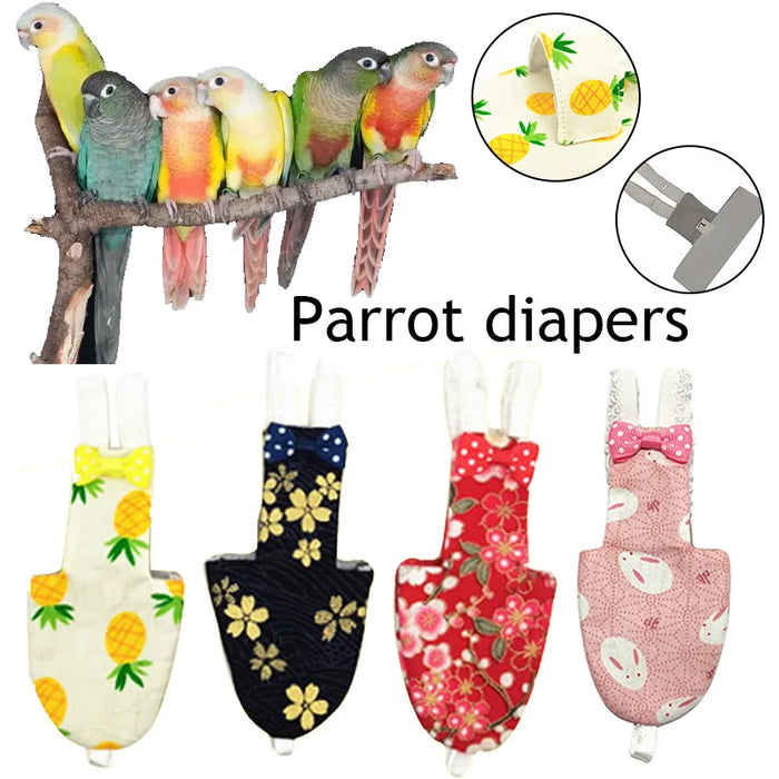 Parrot Pigeon Diaper Flight Suit Bird Nappy Parrot Clothes for Green Cheek Parakeet Cockatiel Conure Small Medium Large Birds