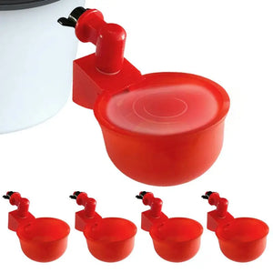 5pcs Automatic Chicken Watering Cups Plastic Poultry Waterer Cups Hanging Backyards Poultry Coop Feeder Water Drinking Cups