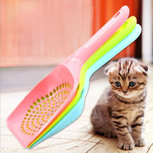 Plastic Cat Litter Shovel Cat Scoop Poop Shovel Waste Tray Pet Cleaning Pooper Scoopers Cat Sand Toilet Cleaning Spoons