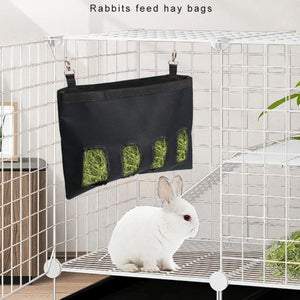 Rabbit Hay Bag Hanging Pouch Feeder Holder Feeding Dispenser Container for Rabbit Guinea Pig Small Animals Pet Dropshipping