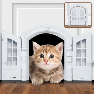 Inertior Door for Small Cats Easy Install Pet Door without Flap for Pets up to 10kg French Doors Dropshipping
