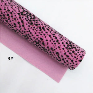 Dots Leopard Pattern Printed Immitation Horse Hair Fabric Soft Fabric Sheets for Handmade Craft DIY Bows Toys 21X29CM W342