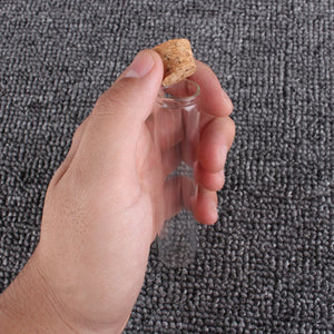 10 Pieces 25ml Test Tubes with Cork Stopper 22*100mm Glass Tubes Terrarium Jars Bottles Vials for Craft Lab Accessory DIY