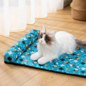 Pet Pillow Cooling Mat Cat Bed Dog House Pad Summer Dogs Cats Ice Silk Cooling Blanket Cushion Pet Sofa Kitten Puppy Supplies