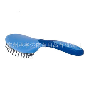 Horse Mane & Tail Brush Round Shaped Soft Rubber Grip  Needle Bristles Stable Cleaning Kit Horse Grooming Brush new