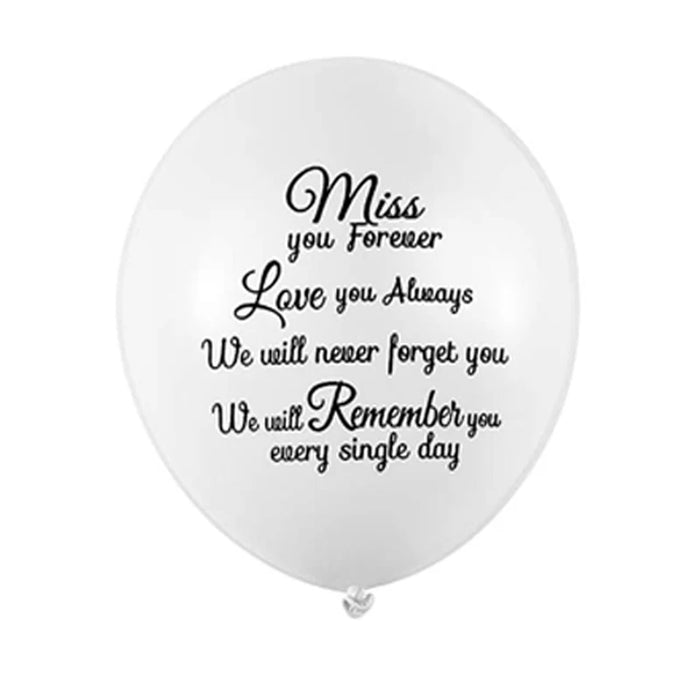 10/20/30pcs Memorial Balloons 12inch Remembrance We will Miss You Funeral Remembrance Balloons for Funeral Condolence Anniversar