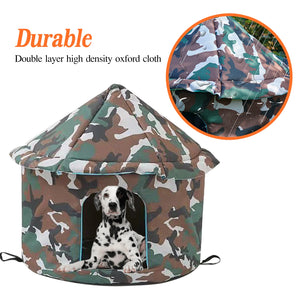 Outdoor Pet Dog House Foldable Bed Soft Winter Camouflage Waterproof Rainproof Cat Kennel House Pet Shelter