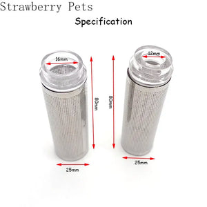 Stainless Steel Filter Inlet Sleeve Mesh Shrimp Nets Special Shrimp Cylinder Filter Inflow Inlet Protect Aquarium Accessories