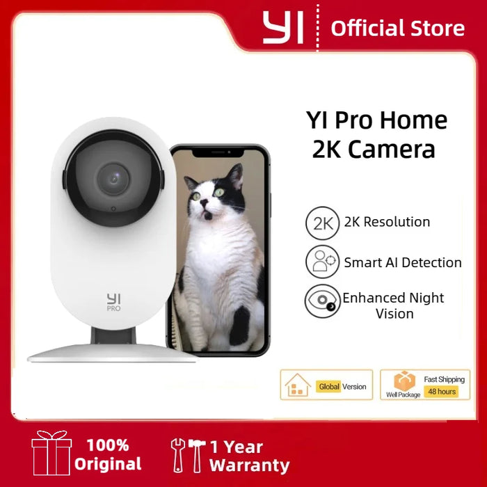 YI Pro 2K Home Wifi Surveillance Camera Enhanced Night Vision, Baby Monitor Security Protection Compatible with Smart Home