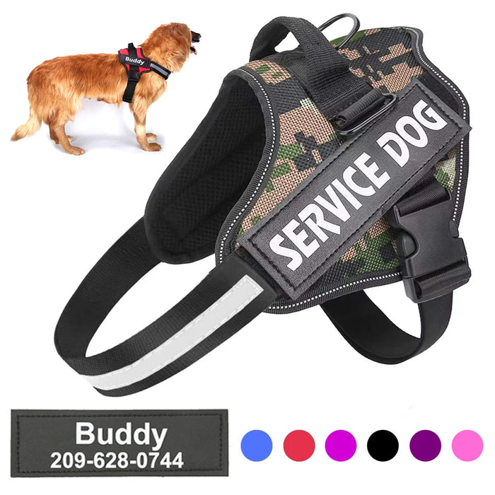 Personalized Dog Harness NO PULL Reflective Breathable Pet Harness Vest For Small Large Dog Outdoor Walk Training Accessories