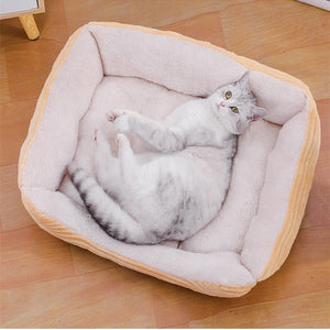 Bed for Dog Cat Pet Soft Square Plush Kennel Animals Accessories Dogs Basket Sofa Bed Larger Medium Puppy Pet Products Mattress