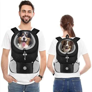 Portable Dog Carry Pack Travel Breathable Pet Dog Bag Carrying Out Double Shoulder Dog Backpacking Carrier with Chihuahua Puppy