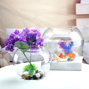 Glass Fish Bowl Desktop Terrarium Small Ball Goldfish Tank Air Plant Vase Succulent Planter