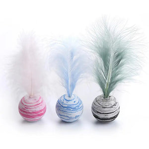 Cat toy Ball Feather Funny Cat Toy Star Ball Plus Feather Foam Ball Throwing Toys Interactive Plush Toys Pet Supplies katten toy