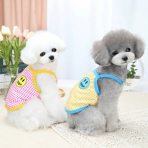 Puppy Summer Clothes Dog Cooling Vest 2024 Dog Outfit Chihuahua Apparel Dog Clothing Girls Dog Costume Plaid Dog Suspender Skirt