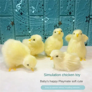 Realistic Chick Decoration Furry Animal Doll Simulation Sound Chicken Soft Plush Toy Easter DIY Miniature Chicken Toys For Kids