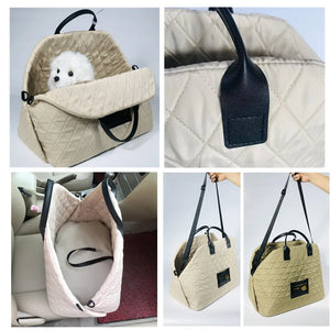 Dog Cats Car Seat Protector Bag Portable Soft fabric Dog cat Carrier Bags, for Dogs Cats Travel Warm Shoulder Bag Dog Supplies