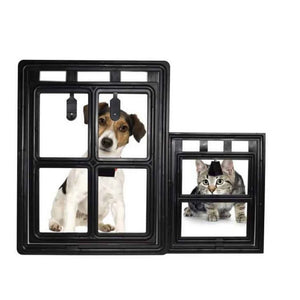 Lockable Plastic Pet Door for Mosquito Proof Screen Window Security Flap Gates Pet Tunnel Dog Fence Free Access L