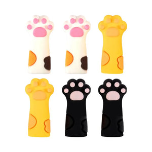 6pcs Cute Cat Paw Knitting Needle Stoppers Needles Point Silicone Protector Anti-shedding Cap DIY Weave Tool Sewing Accessories