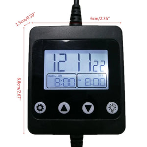 24 Hour Programmable Digital Timer ON/Off Program LCD Display Mini Indoor for Seasonal Light Lamp Heater Aquarium