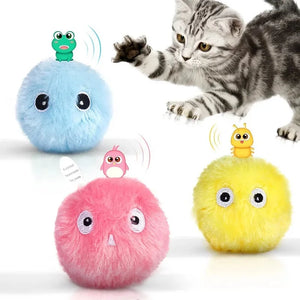 Smart Cat Ball Toys Plush Electric Catnip Training Toy Kitten Touch Sounding Squeaky Supplies Pet Products Toy For Cats