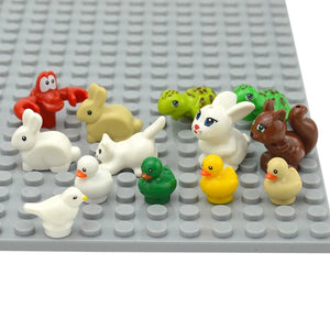 MOC City Animal Brick Building Blocks Creative Pet Zoo Dog Duck Tortoise Penguin Cat Pig Eggs Bird Rabbit DIY Model Toys For Kid