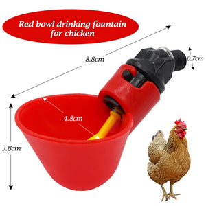 5 Pcs Automatic Chicken Quail Hanging Water Cups Nipple Drinking Bowl for Backyard Drinker System Farm Chicks Poultry Feeder